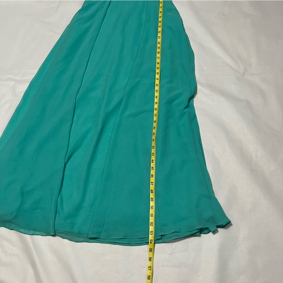 Azazie Aqua One Shoulder Maxi Dress Size C - Custome - Picture 3 of 14